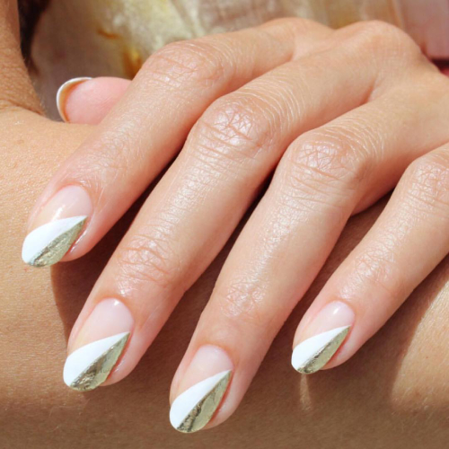 halfsies nails trend, halfsies manicure